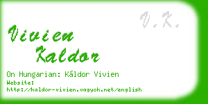 vivien kaldor business card
